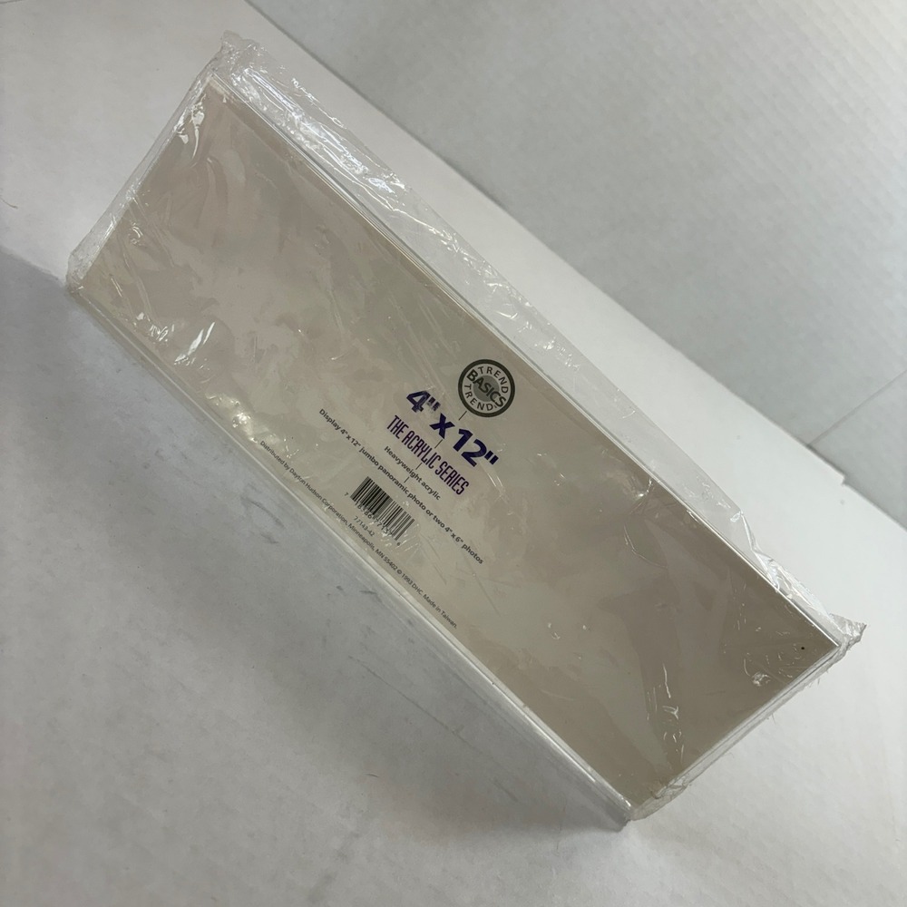 Trend Basics Panoramic Photo Frame Unisex 4x12 Clear New Vintage 1993 Acrylic - Picture 4 of 8